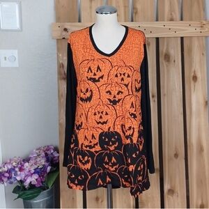 Orange and Black Pumpkin top, size XL